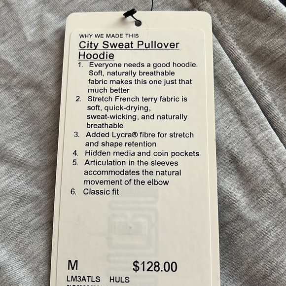 Lululemon Men’s City Sweat Pullover Hoodie - Medium - Heather Gray - Picture 6 of 6